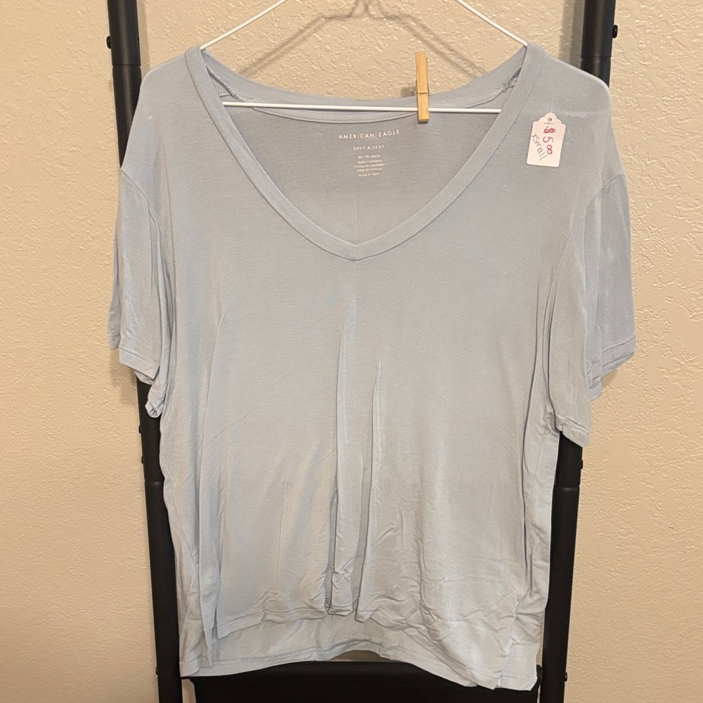 American Eagle Outfitters Soft Blue Short Sleeve Tee